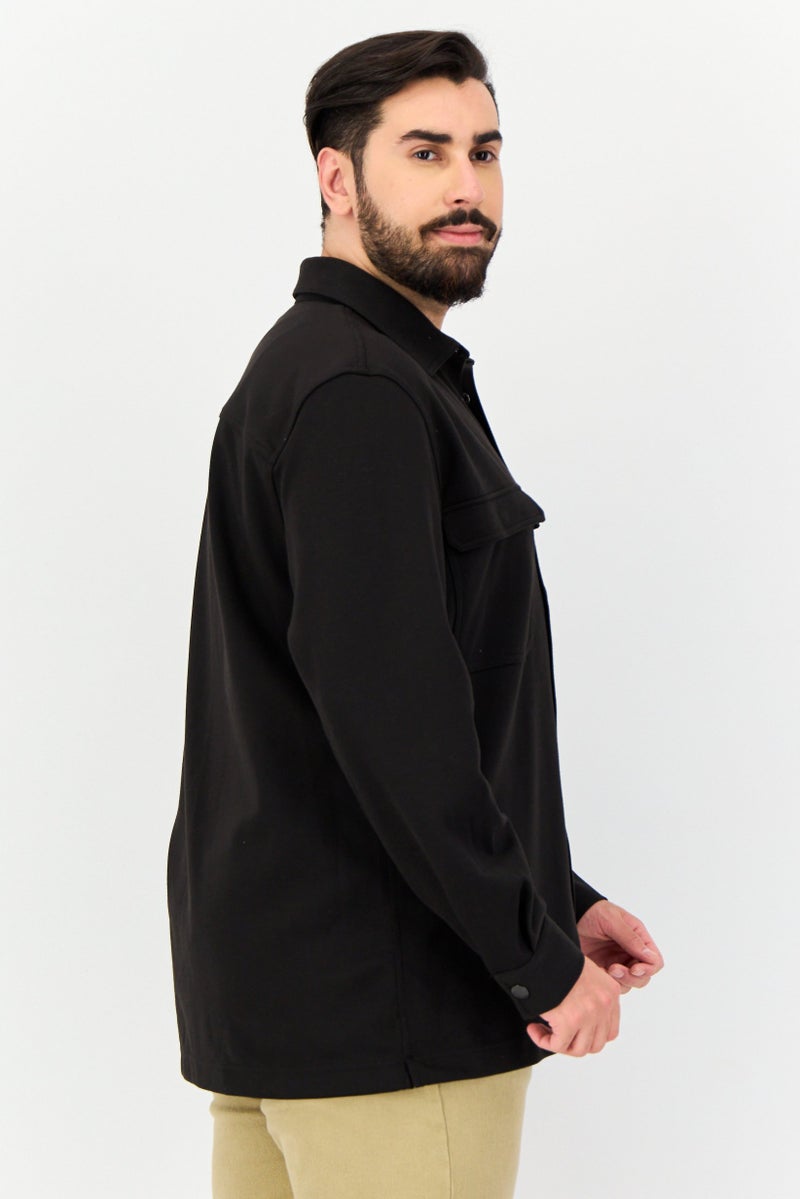 Celio Men Plain Jacket Shirt ,Black - Image 3