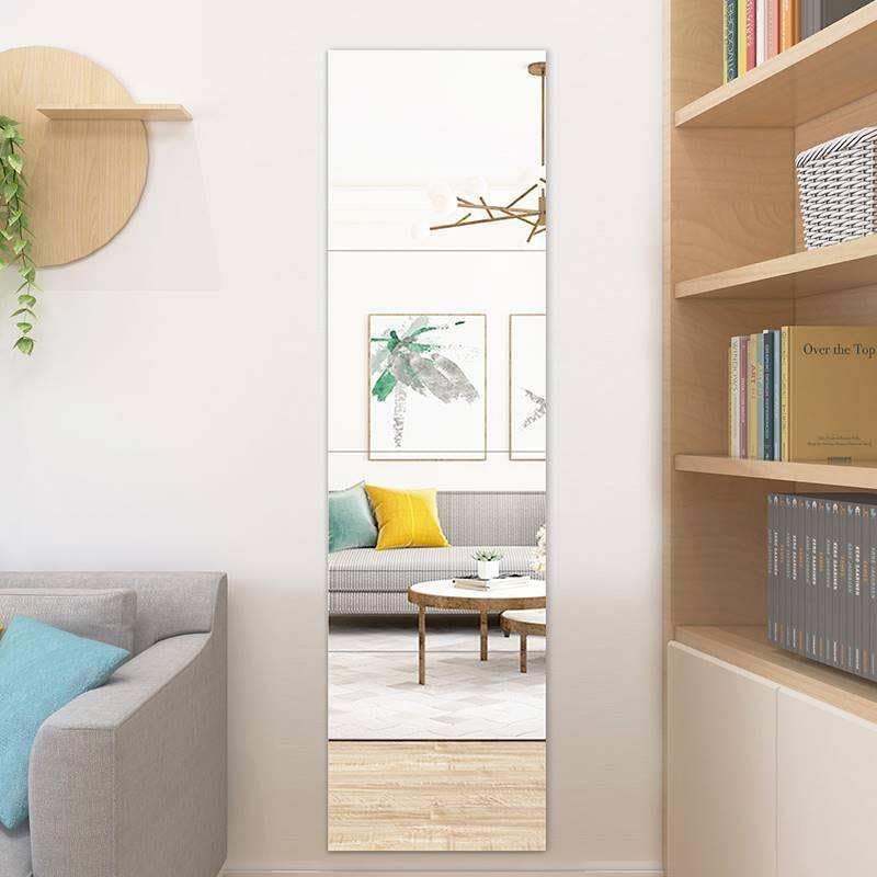 Fliptic Acrylic Mirror Like Tiles Full Length Square Mirror Tiles Non Adhesive Non-Glass Size: 30x30cm Acrylic Mirrors Stickers Unbreakable Acrylic Wall Silver - Image 1