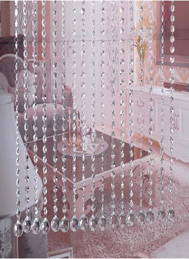 VOVOV VOVOV 10 Pack (1000CM/30.5FT) Beaded Trim Clear Crystal Garland Chandelier Octagon Beads Chain  - Image 2