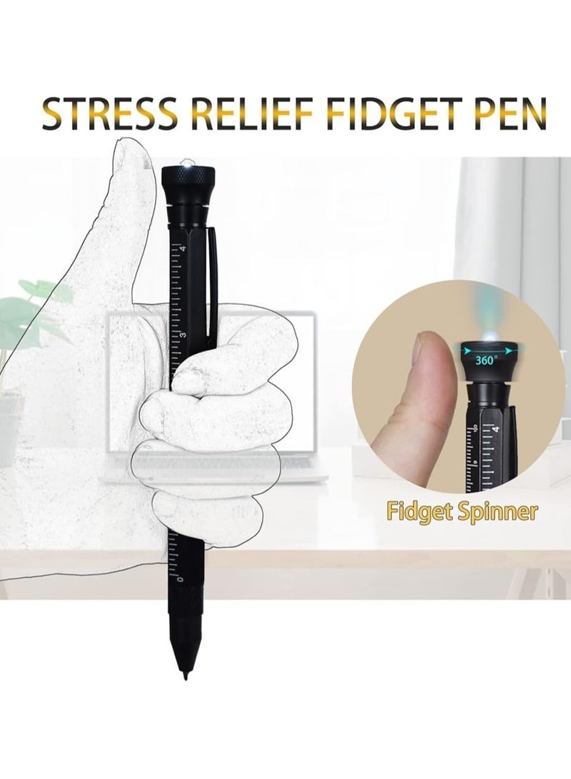 Bukela 12 in 1 Multitool Pen with Stress Relief Accessory, Pocket Multi Tool with Light, Stylus, Ruler, Screwdriver, Bottle Box Opener Cool Must-Have Gadgets for Woodworking Electrical Engineers Men - Image 2