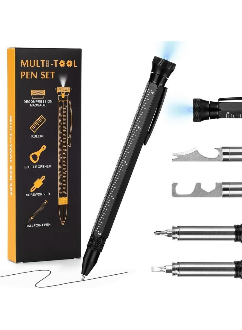 Bukela 12 in 1 Multitool Pen with Stress Relief Accessory, Pocket Multi Tool with Light, Stylus, Ruler, Screwdriver, Bottle Box Opener Cool Must-Have Gadgets for Woodworking Electrical Engineers Men - Image 1