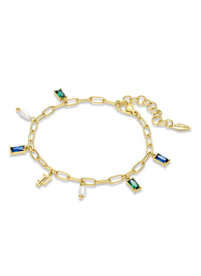 POLICE Ayara Bracelet for Women Multi-Crystal Charms with Iconic P Logo