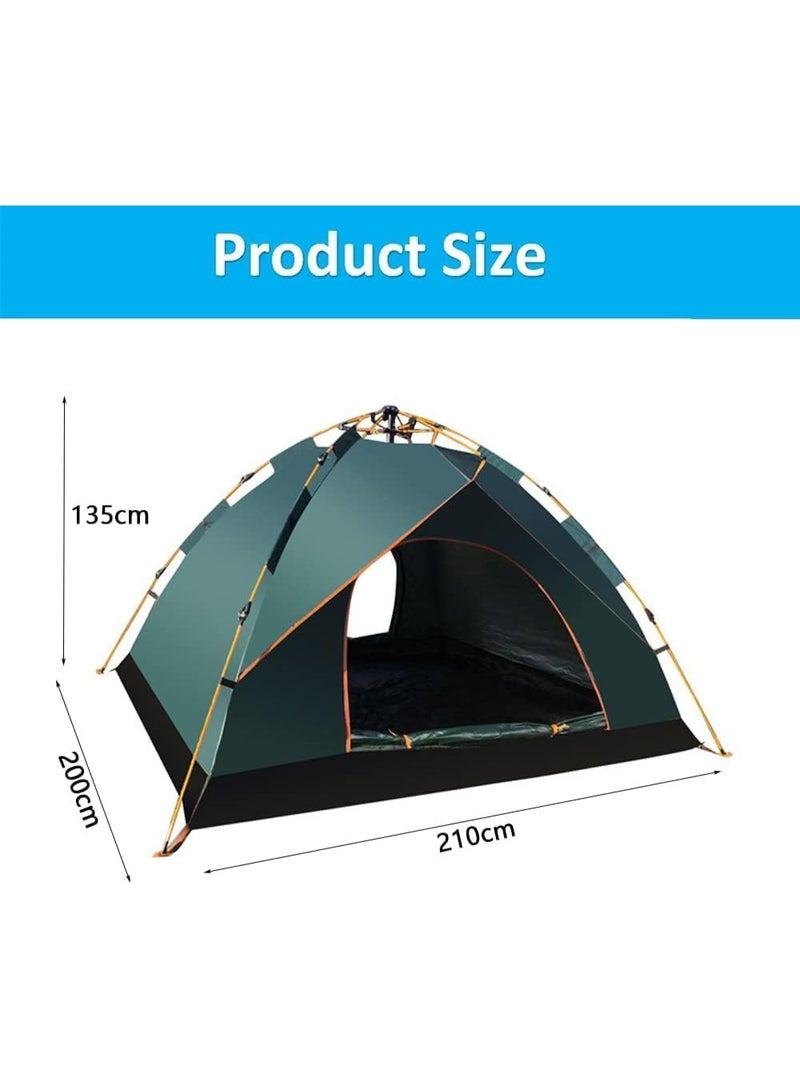Quicksand Tent 3-4 Person Camping Tent with Carrying Bag - Lightweight Outdoor Tent for Backpacking, Hiking, Beach,Weatherproof Tent for Camping, Festivals, Backyard, Sleepovers 210x200x135Cm (Green) - Image 2