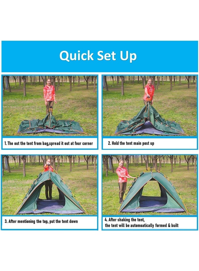 Quicksand Tent 3-4 Person Camping Tent with Carrying Bag - Lightweight Outdoor Tent for Backpacking, Hiking, Beach,Weatherproof Tent for Camping, Festivals, Backyard, Sleepovers 210x200x135Cm (Green) - Image 5