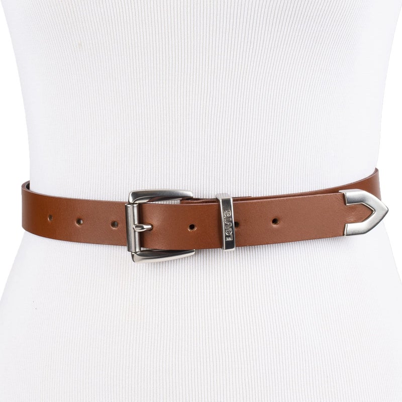 Levi's Women's Slim Casual Western Style Leather Jean Belt with Metal Tip â€“ Regular & Plus Sizes, Tan Classic, Medium - Image 5