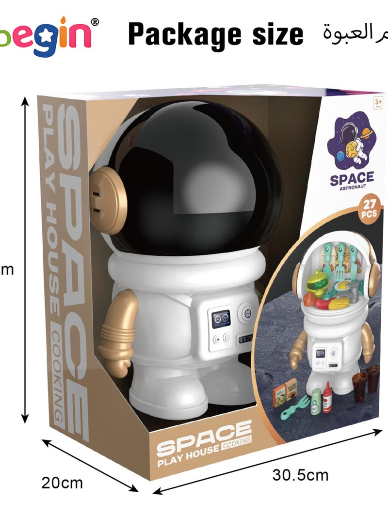 MEBEGIN 27 Pcs Cooking Space Play House, Astronaut-shape Kitchen Playset, Colorful Pretend Kitchen Toys, Rich Kitchen Accessories Playset for Kids Aged 3+, Ideal Kid Gift Choice  - Image 4