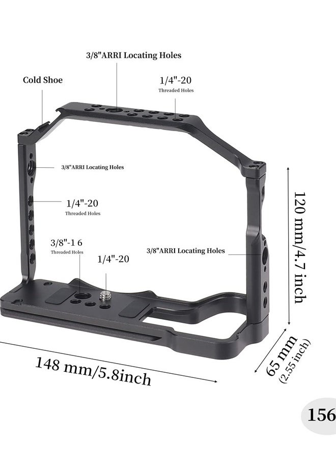 Hersmay - Lumix S5 II S5 IIX Cage with Top Handle, Hersmay Aluminium Camera Cage for Panasonic LUMIX S5 II / S5 IIX Mirrorless Camera, Built-in Cold Shoe & NATO Rail, Quick Release Plate for Arca Swiss - Image 1