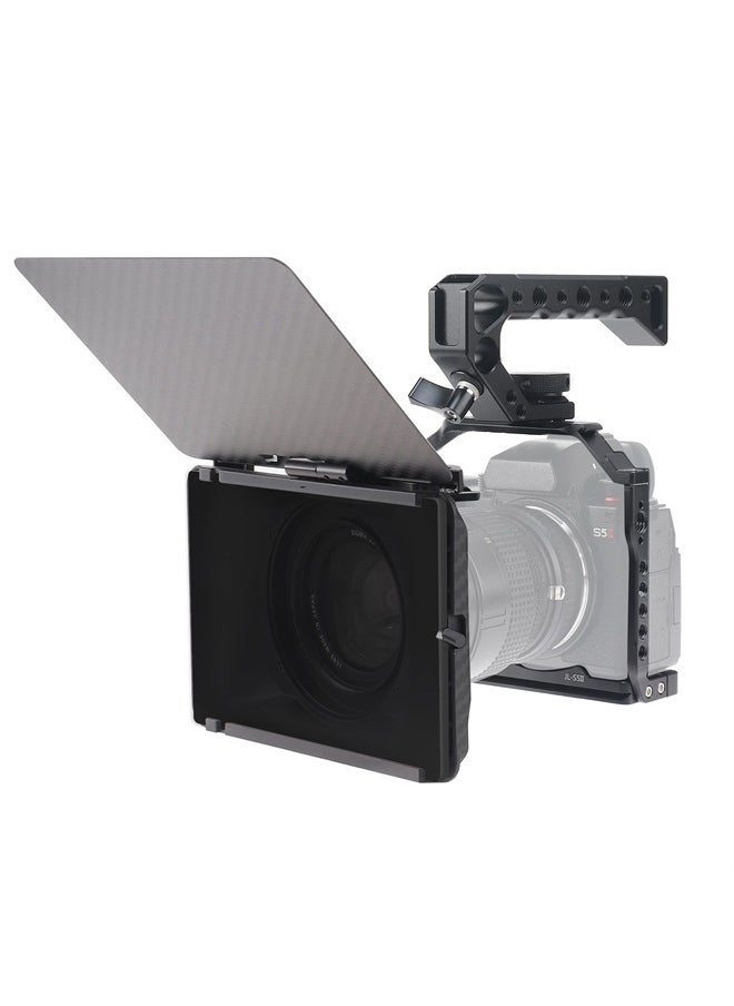 Hersmay - Lumix S5 II S5 IIX Cage with Top Handle, Hersmay Aluminium Camera Cage for Panasonic LUMIX S5 II / S5 IIX Mirrorless Camera, Built-in Cold Shoe & NATO Rail, Quick Release Plate for Arca Swiss - Image 1