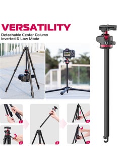 Ulanzi ULANZI MT-55 Ombra Travel Tripod, 62.2" Professional Camera Tripod, Aluminum Tripod W/ 360° Ball Head&Quick Release Plate, Max Load 17.6 LB for Nikon Canon DSLR Camcorder, Phone Holder Included  - Image 5