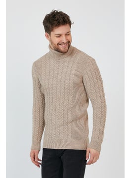 Cool Tarz Cool Style Beige Men's Knitted Patterned Turtleneck Knitwear SWEATER-TRZ8146R05S  - Image 3