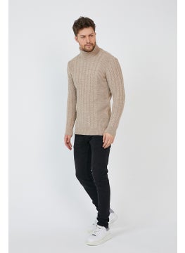 Cool Tarz Cool Style Beige Men's Knitted Patterned Turtleneck Knitwear SWEATER-TRZ8146R05S  - Image 4