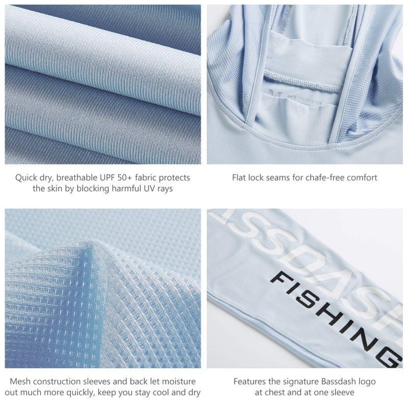 BASSDASH UPF 50+ Men’s UV Sun Protection Long Sleeve Performance Fishing Hoodie Hooded Shirts - Image 5