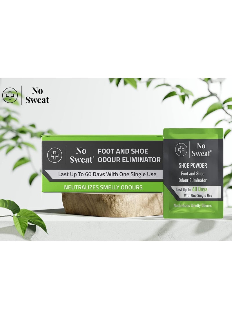 No Sweat - Foot And Shoe Odour Eliminator - Lasts Up To 60 With One Single Use - Salty Structure - Suitable Care For Athlete's Foot- Neutralizes Smelly Odours - No Mess -1 Box X10 Sachets - Image 1