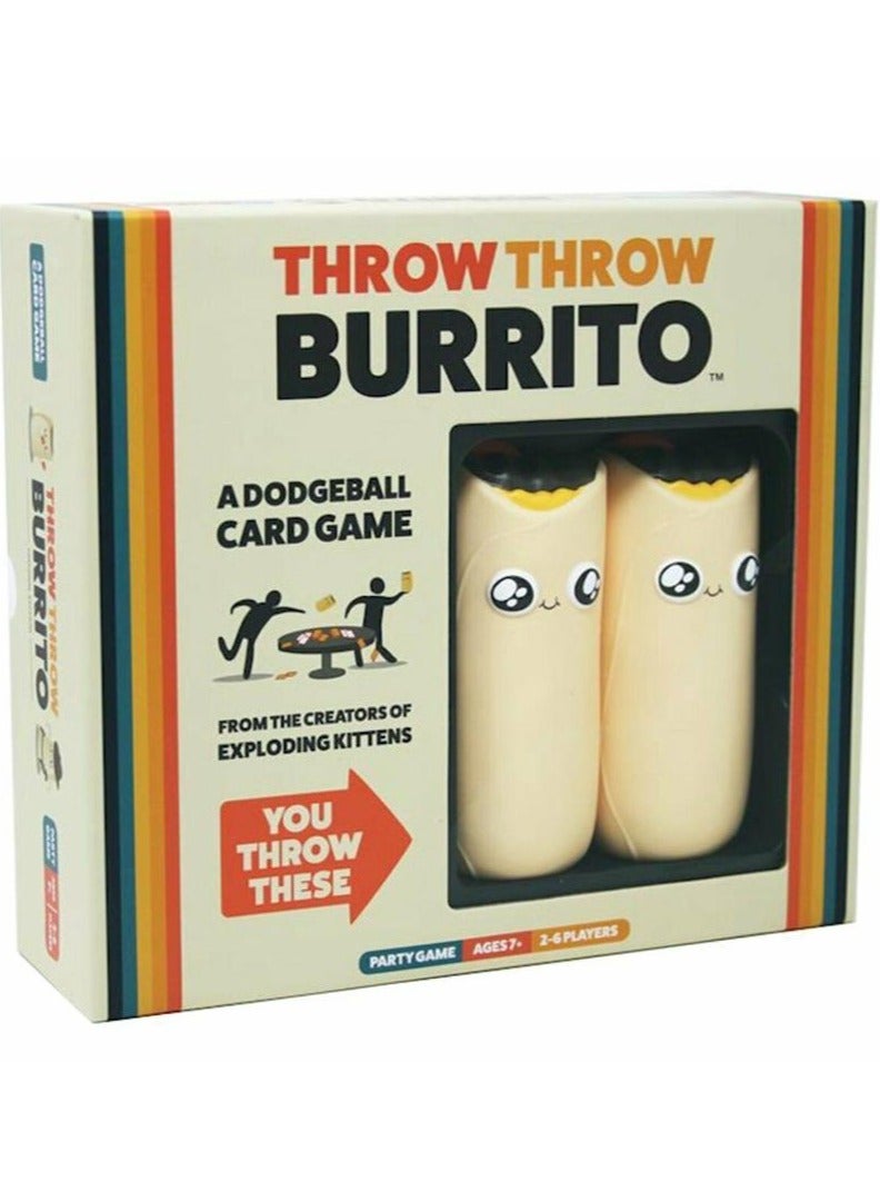 رمي رمي بوريتو - لعبة بطاقة دودج بول - ألعاب حفلة صديقة للعائلة - للبالغين والمراهقين والأطفال - 2-6 لاعبين - Image 1