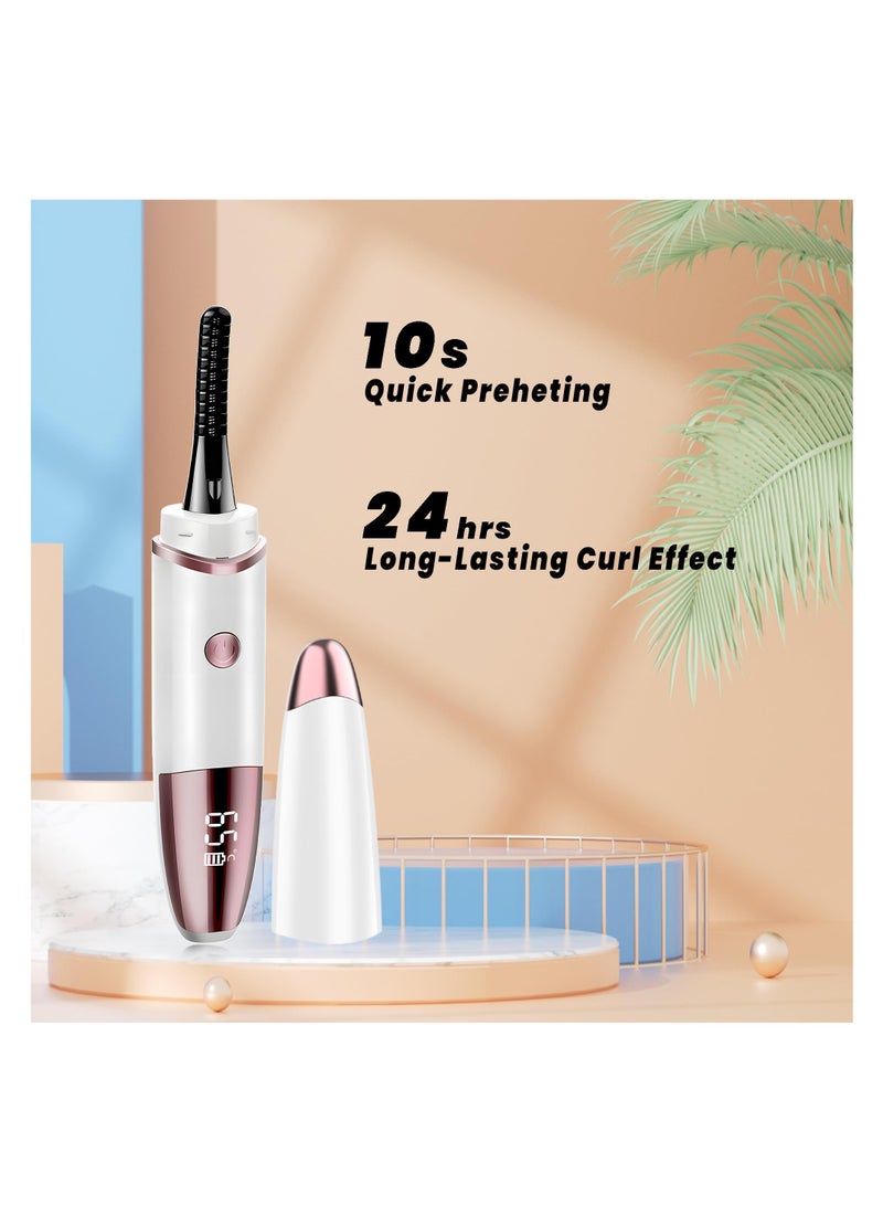 SYOSI Heated Eyelash Curlers, Rechargeable Electric Eyelash Curler with Type-C, Fast Heating Eye Lash Curler with 4 Heating Modes, Anti-Burn Mini Lash Curler with LED Display, for Home Work Travel - Image 4