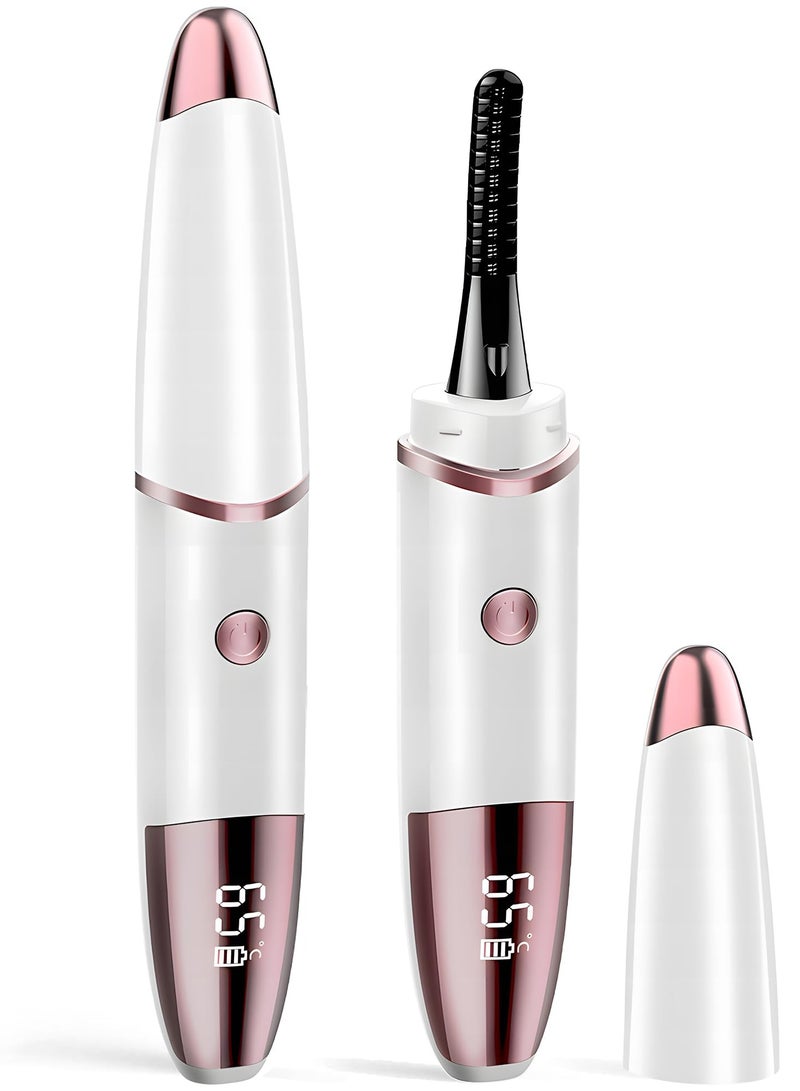SYOSI Heated Eyelash Curlers, Rechargeable Electric Eyelash Curler with Type-C, Fast Heating Eye Lash Curler with 4 Heating Modes, Anti-Burn Mini Lash Curler with LED Display, for Home Work Travel - Image 1
