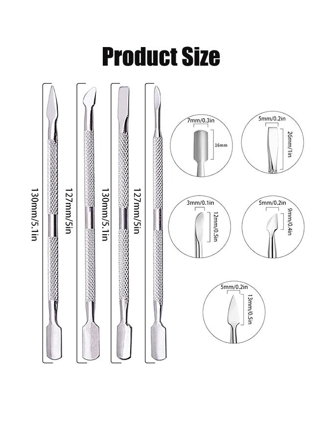 Generic 4 Pieces Cuticle Pusher,Stainless Steel Cuticle Peeler Scraper,Remove Gel Nail Polish - Image 5