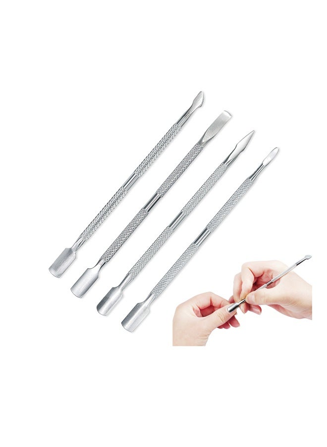 Generic 4 Pieces Cuticle Pusher,Stainless Steel Cuticle Peeler Scraper,Remove Gel Nail Polish - Image 1