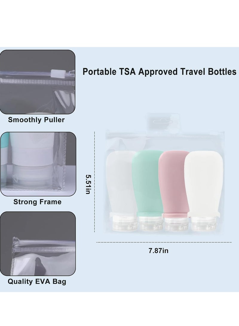Oasisgalore Leak Proof Travel Bottles for Travel Size Toiletries Travel Containers for Shampoo Lotion Soap Liquids (4Pack 3oz)  - Image 4