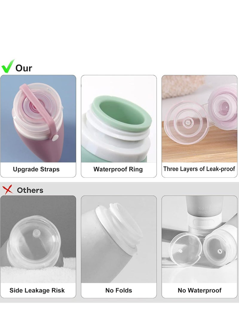 Oasisgalore Leak Proof Travel Bottles for Travel Size Toiletries Travel Containers for Shampoo Lotion Soap Liquids (4Pack 3oz)  - Image 5