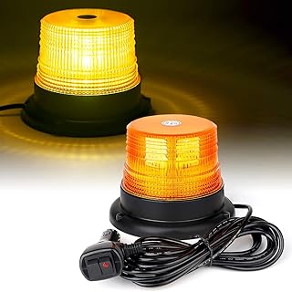 Xprite Xprite LED Warning Beacon Strobe Light Amber Rooftop Safety Flashing Lights with Magnetic Base 16 ft Straight Cord for  - Image 1