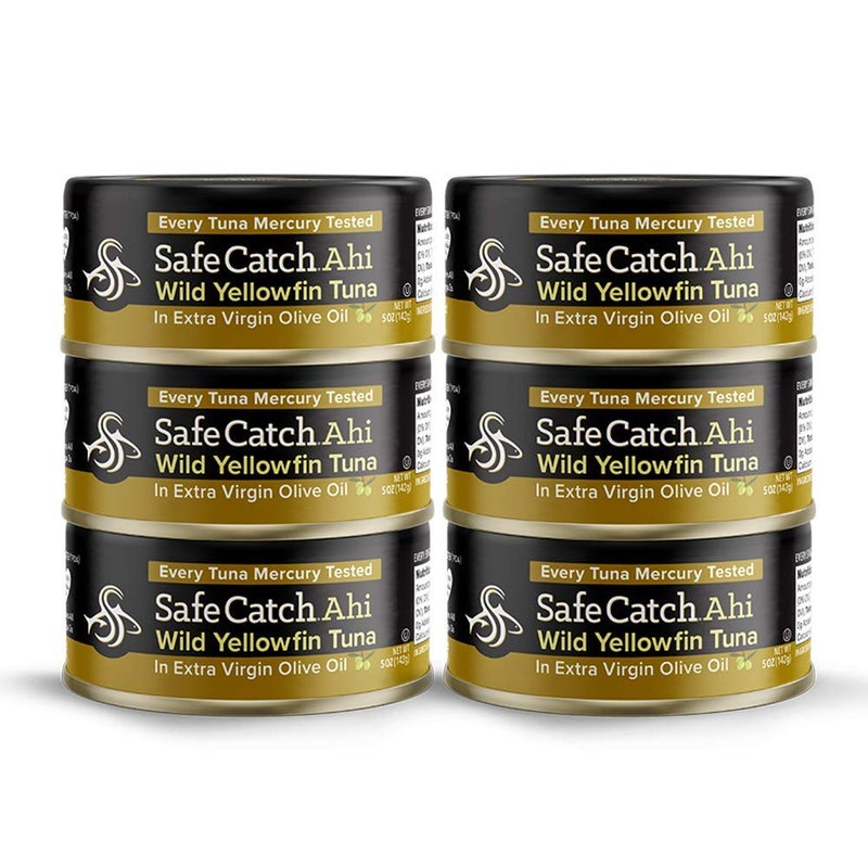Safe Catch Wild Ahi Yellowfin Tuna Fish Canned Wild Caught Lowest Mercury Lean Protein Omega 3 GlutenFree Kosher in Extra Virgin Olive Oil Pack of 6 - Image 3