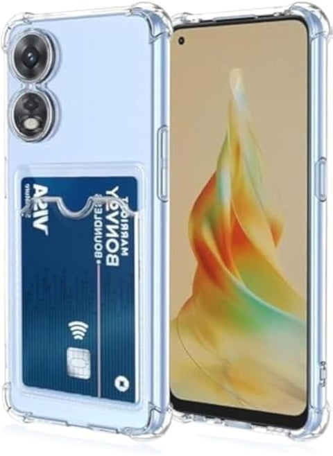 (OPPO A18 A38) Case Compatible with OPPO a18 A38 with Card Holder Slim Soft TPU Bumper Anti-Scratch Protective Cover