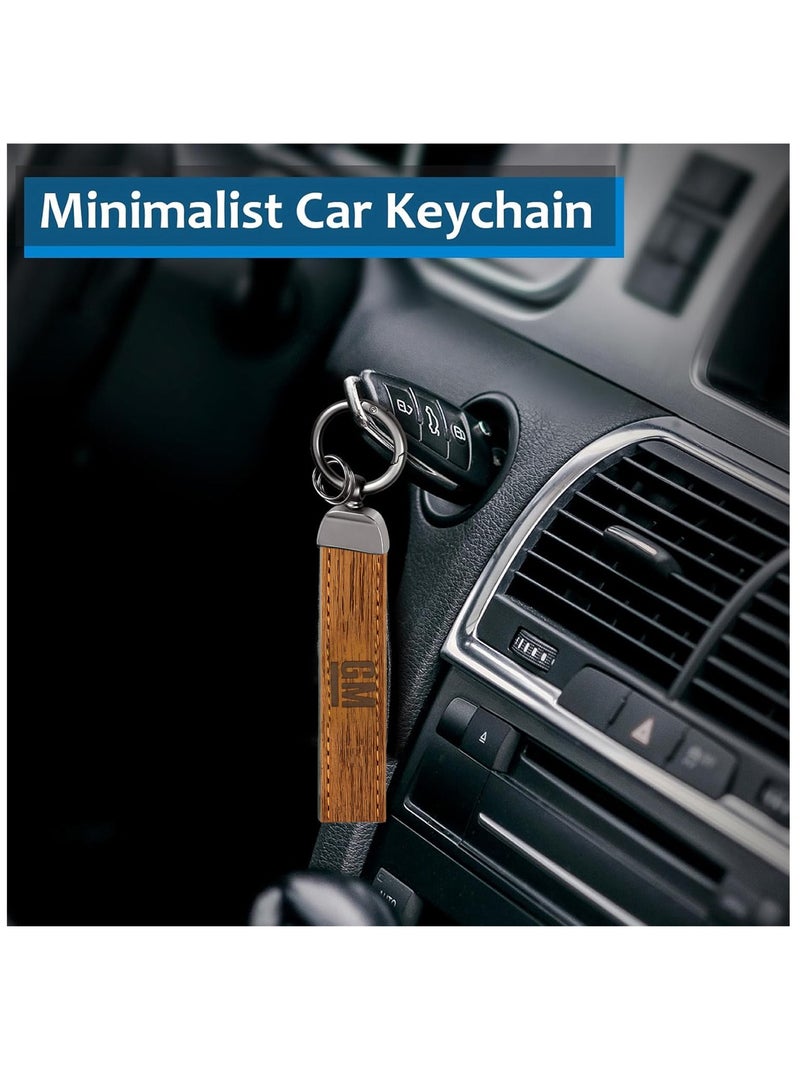GM Premium Carbon Fiber Leather Car Keychain with 360° Swivel Snap - Metal Ring & Soft Leather Design - Image 4