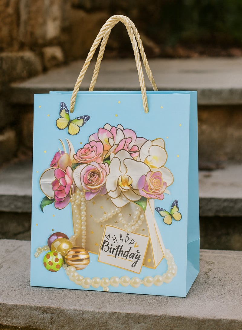 توشيونيكس أكياس هدايا عيد ميلاد سعيد بمقابض، 12 قطعة - أكياس هدايا حفلات صغيرة بكميات كبيرة للأطفال والكبار - أكياس هدايا من الورق المقوى اللامع المتين لأعياد الميلاد وحفلات استقبال المولود والذكرى السنوية ولوازم الحفلات - 18 × 10 × 23 سم (طراز 3337S) - Image 4