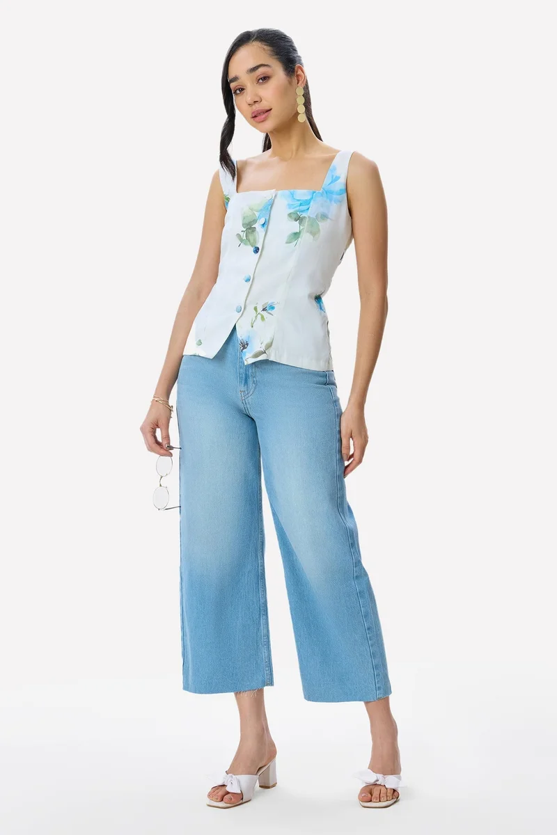 فيرجيو Floral Tencel Floral Printed Waistcoat for Women