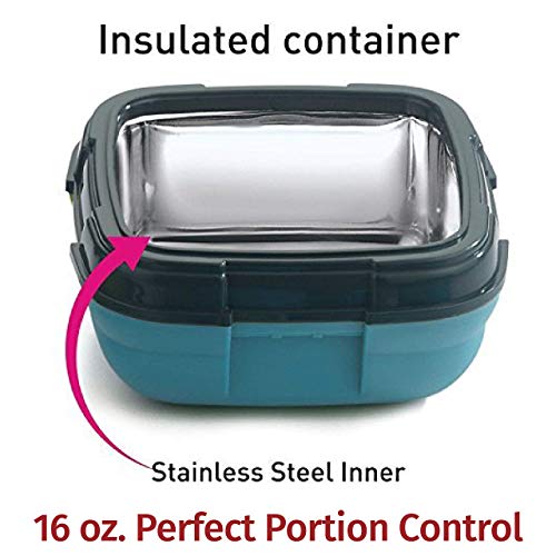 Pinnacle Insulated Leak Proof Lunch Box for Adults and Kids - Thermal Lunch Container With NEW Heat Release Valve 16 oz ~Set of 2~ Blue-Pink - Image 4