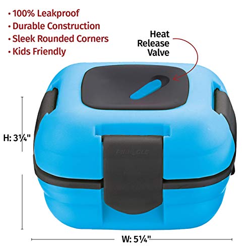 Pinnacle Insulated Leak Proof Lunch Box for Adults and Kids - Thermal Lunch Container With NEW Heat Release Valve 16 oz ~Set of 2~ Blue-Pink - Image 2