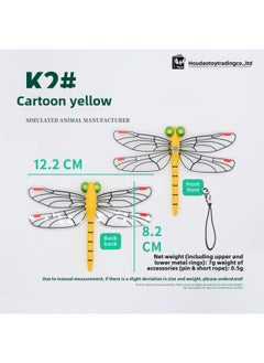 Simulation Dragonfly Exported To Japan Mosquito Repellent Artifact Plastic Model Toy Dragonfly Crafts-Color:K2 Cartoon Yellow 122*82mm