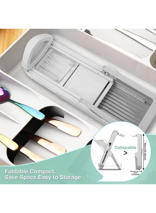 Arabest Mandoline Slicer for Kitchen, Adjustable Vegetable Slicer Chopper, Safe Vegetable Cutter with Blade and Container, Multifunctional Food Chopper for Potato Onion Fruit Meat (grey)  - Image 5