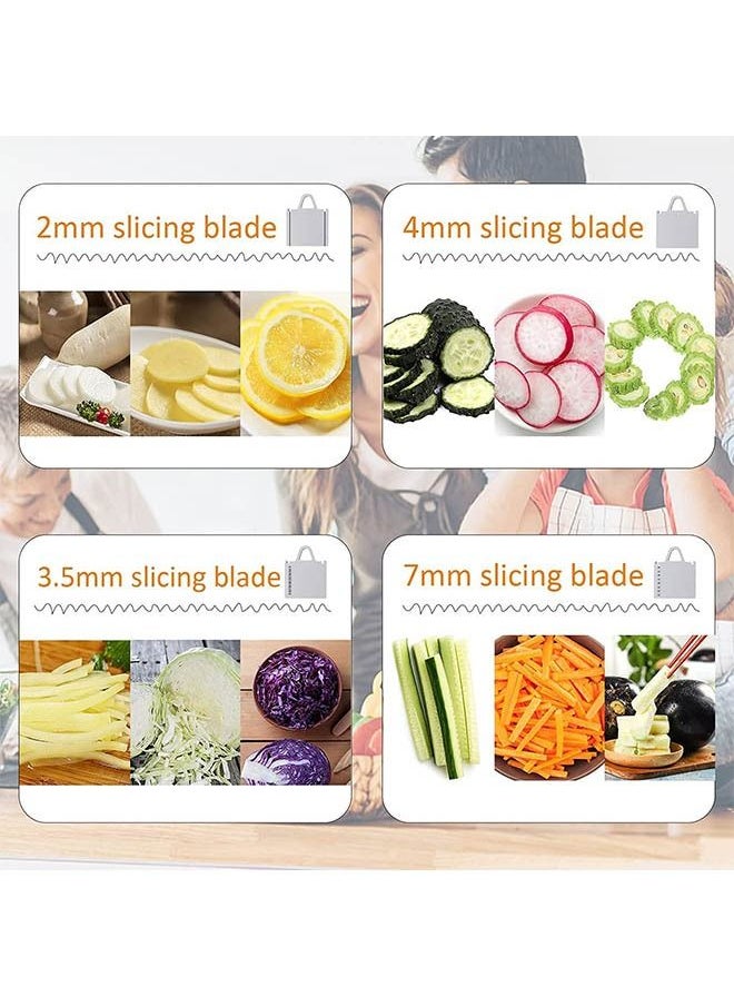 Arabest Mandoline Slicer for Kitchen, Adjustable Vegetable Slicer Chopper, Safe Vegetable Cutter with Blade and Container, Multifunctional Food Chopper for Potato Onion Fruit Meat (grey)  - Image 2