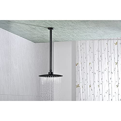 Anpean 16 Inch Shower Arm and Flange Matte Black, Ceiling Mounted Shower Arm for Rain Shower Head - Image 2