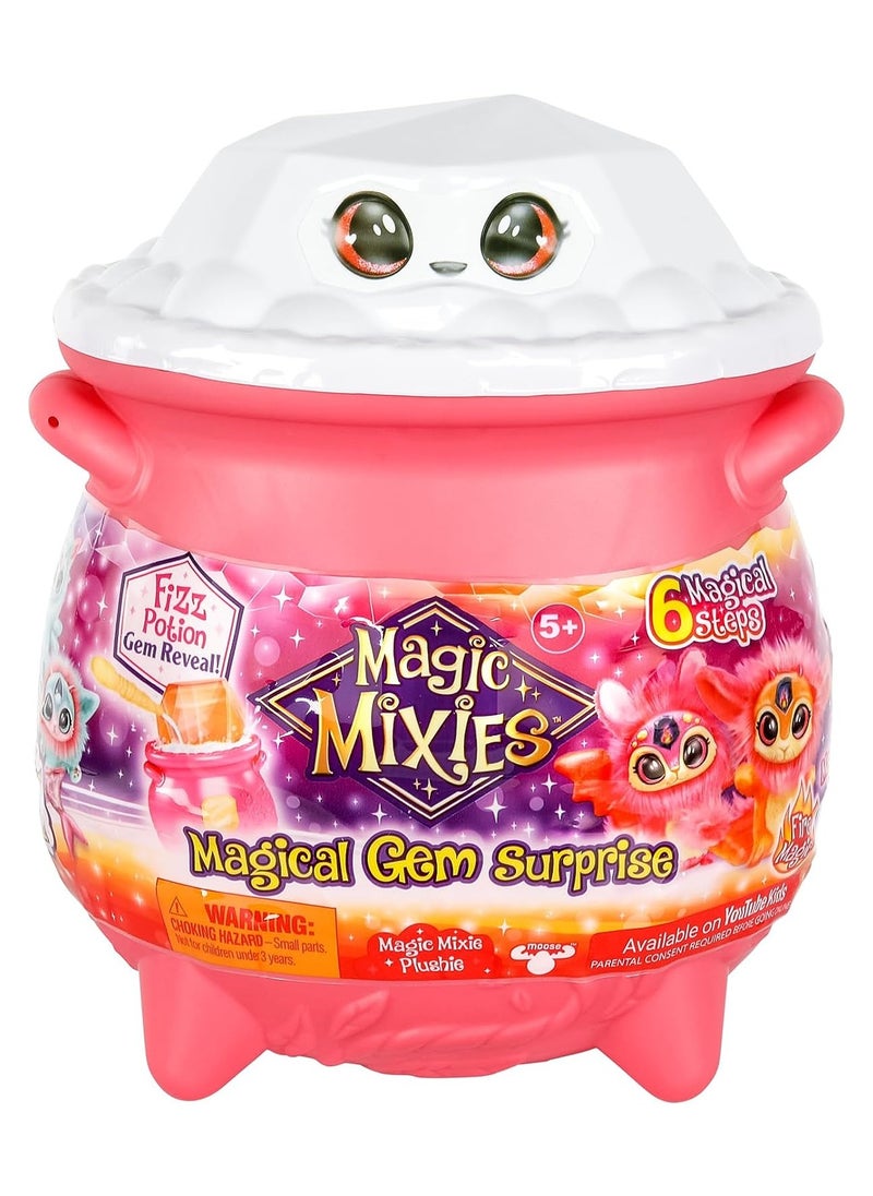 Magic Mixies - Magic Mixies Magical Gem Surprise Fire Magic Cauldron - Reveal a Non-Electronic Mixie Plushie and Magic Ring with a pop up reveal from the Fizzing Cauldron - Image 1