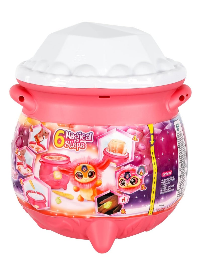 Magic Mixies - Magic Mixies Magical Gem Surprise Fire Magic Cauldron - Reveal a Non-Electronic Mixie Plushie and Magic Ring with a pop up reveal from the Fizzing Cauldron - Image 1