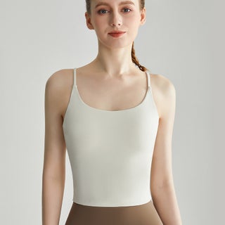Womens One-Piece Gathered Yoga Vest Breathable Fitness Outerwear European And American Nude Feeling Slim Strap Sports Bra Ivory White - pzsku/Z44F5F72C5E2A255A94D4Z/45/_/1741690328/1290bd45-f6de-4e3d-a868-5fa133051f7a