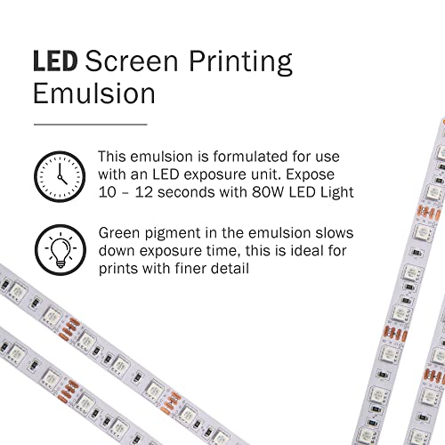 Ecotex® L E D Green Screen Printing Emulsion (Pint - 16oz.) Pre - Sensitized Photo Emulsion for Silk Screens, Textiles, and Fabric - for Screen Printing Plastisol Ink, Screen Printing Supplies - Image 5
