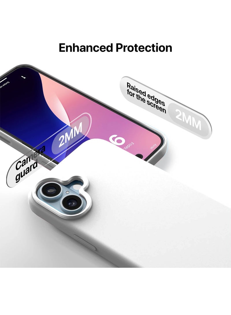 Wtech Apple iPhone 17 5G 2025 Soft Liquid Silicone Case Cover (MCRPSN) - White - Image 2