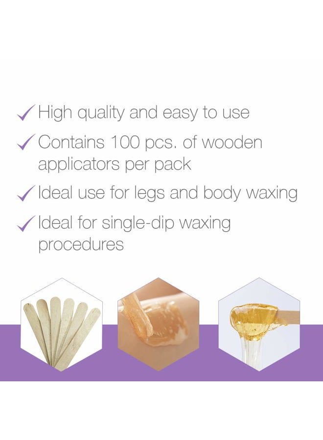 Satin Smooth Satin Smooth Large Applicators For Hair Removal (Arms, Armpit, Legs, Chest, And Back Unwanted Hair Waxing) 100 ct x 2 packs - Image 3