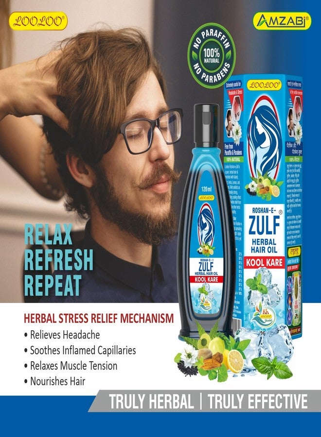 LooLoo Roshan-e-Zulf Hair Oil 120ml |Herbal Hair Oil |Mint, Brahmi & Henna - Pack of 3 (120ml each) - Image 3