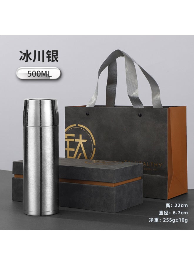Titanium Cup Pure Titanium Thermos High Color Value Large Capacity Tea Water Separation Car Braised Thermos Cup Men's Soil Convenient Tea