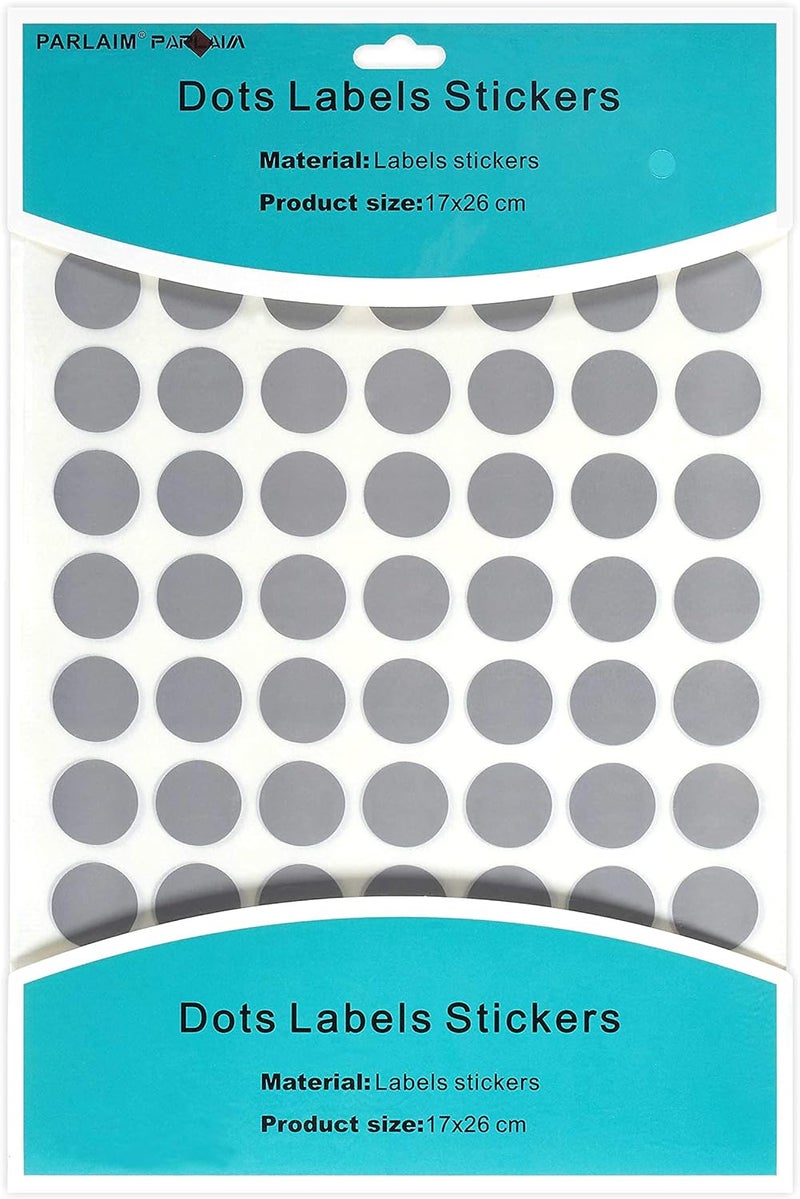PARLAIM 1050 3/4" Round Color Coding Circle Dot Labels Sticker, 15 Sheets, 0.75 inch Gray Sticker - Image 2