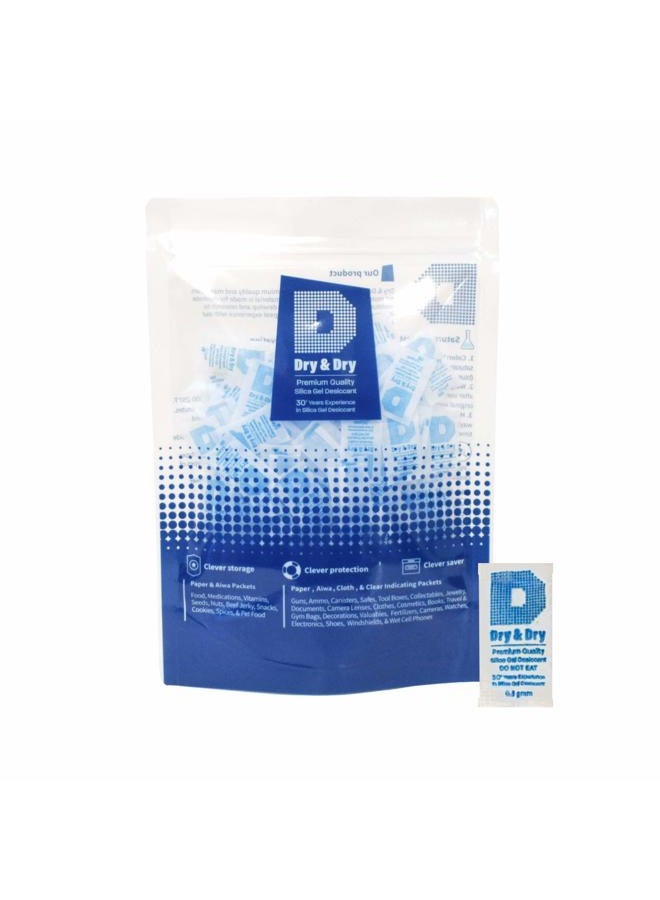 Dry & Dry [150 Packets] 1/2 Gram Premium Silica Gel Packets Desiccant Dehumidifiers Silica Gel Packs - Rechargeable Paper(Food Safe) Desiccant Packs - Image 1