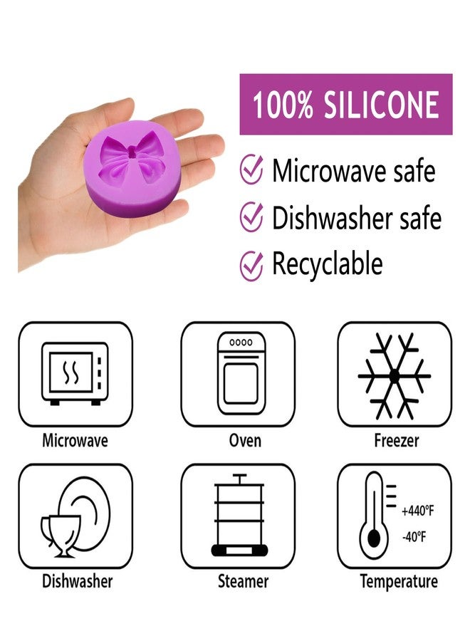 acvcatto Bowknot Fondant Mold Bow Tie Silicone Mold for Cake Decorating Cupcake Topper Chocolate Sugar Candy Cake Pop Craft Gum Paste Polymer Clay Set of 2 - Image 3