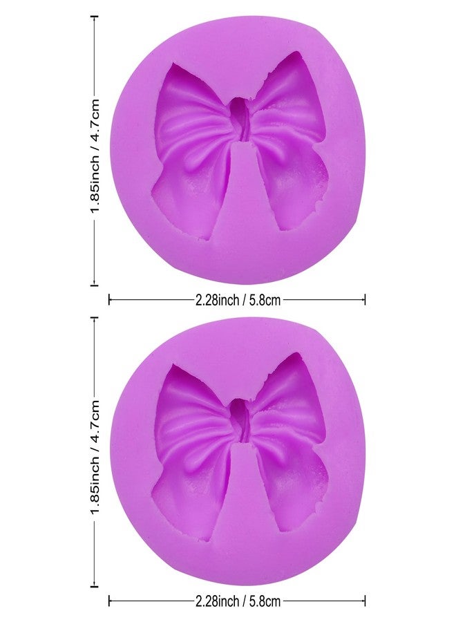 acvcatto Bowknot Fondant Mold Bow Tie Silicone Mold for Cake Decorating Cupcake Topper Chocolate Sugar Candy Cake Pop Craft Gum Paste Polymer Clay Set of 2 - Image 2