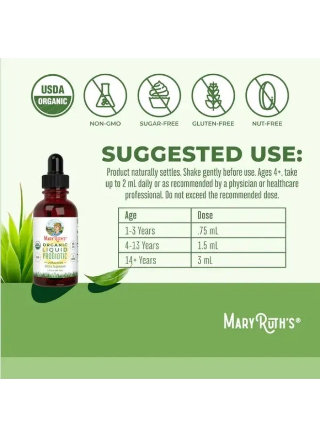 MaryRuth's ماري روث بروبيوتيك سائل عضوي بدون نكهة 4 أونصة سائلة (120 مل) - Image 5