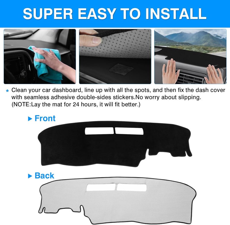 Autorder Dashboard Cover Mat for 1994-1997 Chevrolet Chevy S10 Blazer/GMC Jimmy Sonoma&1996 1997 Olds Oldsmobile Bravada Accessories Dash Cover Upgrade Velvet Dash Mat UV Rays Protector - Image 5